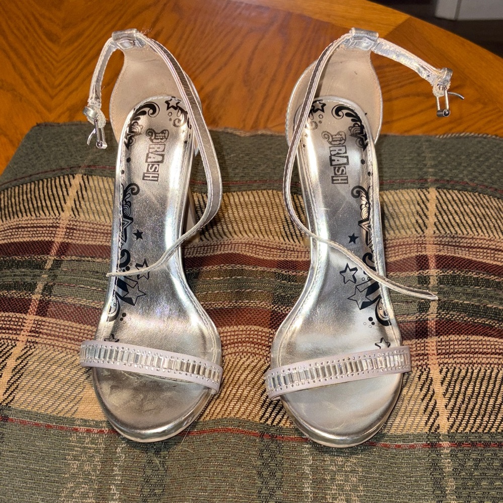 Silver Ankle-Strap Women’s Dress Sandals